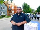 Hard working volunteer, Lincoln Park Greek Fest, Chicago Hard working volunteer, Lincoln Park Greek Fest, Chicago