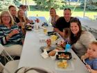 Family enjoying the St Demetrios Greek Fest in Elmhurst