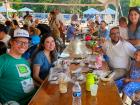 Family and friends enjoying the St. Nectarios Greek Fest in Palatine