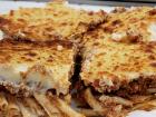 The famous homemade pastichio at Charcoal Flame Grill in Morton Grove The famous homemade pastichio at Charcoal Flame Grill in Morton Grove