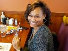 Loyal customer enjoying lunch at Lumes Pancake House Chicago Loyal customer enjoying lunch at Lumes Pancake House Chicago
