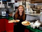 Friendly server with breakfast at The Canteen Restaurant in Barrington Friendly server with breakfast at The Canteen Restaurant in Barrington