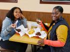 Friends enjoying the famous gyros at The Works Gyros in Glenview Friends enjoying the famous gyros at The Works Gyros in Glenview