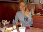 Enjoying lunch at Twins Gyros in Harwood Heights Customer enjoying lunch at Twins Gyros in Harwood Heights