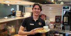 Friendly server at Around The Clock Restaurant in Crystal Lake Friendly server at Around The Clock Restaurant in Crystal Lake