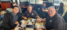 Police officers enjoying lunch at Billy Boy's Restaurant in Chicago Ridge