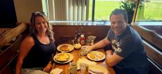 Couple enjoying breakfast at Billy's Pancake House in Palatine Couple enjoying breakfast at Billy's Pancake House in Palatine