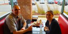 Couple enjoying lunch at Brandy's Gyros in Schaumburg Couple enjoying lunch at Brandy's Gyros in Schaumburg
