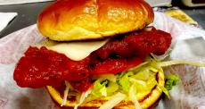 The famous Buffalo Chicken Sandwich at Burger Baron Restaurant Chicago The famous Buffalo Chicken Sandwich at Burger Baron Restaurant Chicago