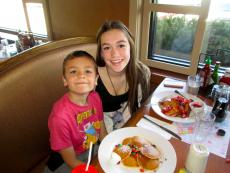 Siblings enjoying breakfast at Butterfield's Pancake House & Restaurant in Wheaton Siblings enjoying breakfast at Butterfield's Pancake House & Restaurant in Wheaton