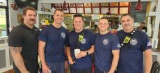 Local firefighters enjoying lunch at Charcoal Flame Grill in Morton Grove Local firefighters enjoying lunch at Charcoal Flame Grill in Morton Grove