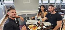 Friends enjoying lunch at Charcoal Flame Grill in Morton Grove Friends enjoying lunch at Charcoal Flame Grill in Morton Grove