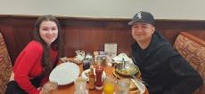 Couple enjoying breakfast at Eggs Inc. Cafe in Naperville Couple enjoying breakfast at Eggs Inc. Cafe in Naperville