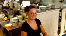 Friendly server at George's Family Restaurant in Oak Park Friendly server at George's Family Restaurant in Oak Park