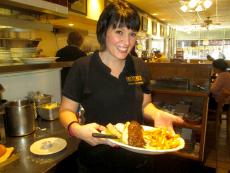 Friendly server at George's Family Restaurant in Oak Park Friendly server at George's Family Restaurant in Oak Park