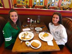 Friends enjoying breakfast at Georgie V's Pancakes & more in Northbrook Friends enjoying breakfast at Georgie V's Pancakes & more in Northbrook