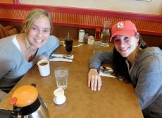 Friends enjoying breakfast at Georgie V's Pancake House in Northbrook Friends enjoying breakfast at Georgie V's Pancake House in Northbrook