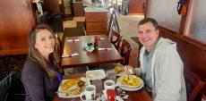 Couple enjoying breakfast at Maple Butter Cafe in Plainfield Couple enjoying breakfast at Maple Butter Cafe in Plainfield