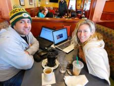 Couple enjoying lunch at Pomegranate Restaurant in Aurora Couple enjoying lunch at Pomegranate Restaurant in Aurora