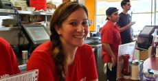 Friendly server at Teddy's Diner in Elk Grove Village Friendly server at Teddy's Diner in Elk Grove Village