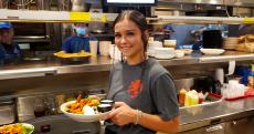 Friendly server at Village Squire Restaurant in South Elgin Friendly server at Village Squire Restaurant in South Elgin